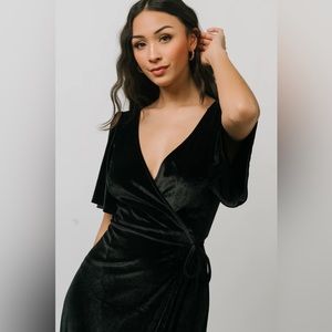 Velvet Wrap Maxi Dress